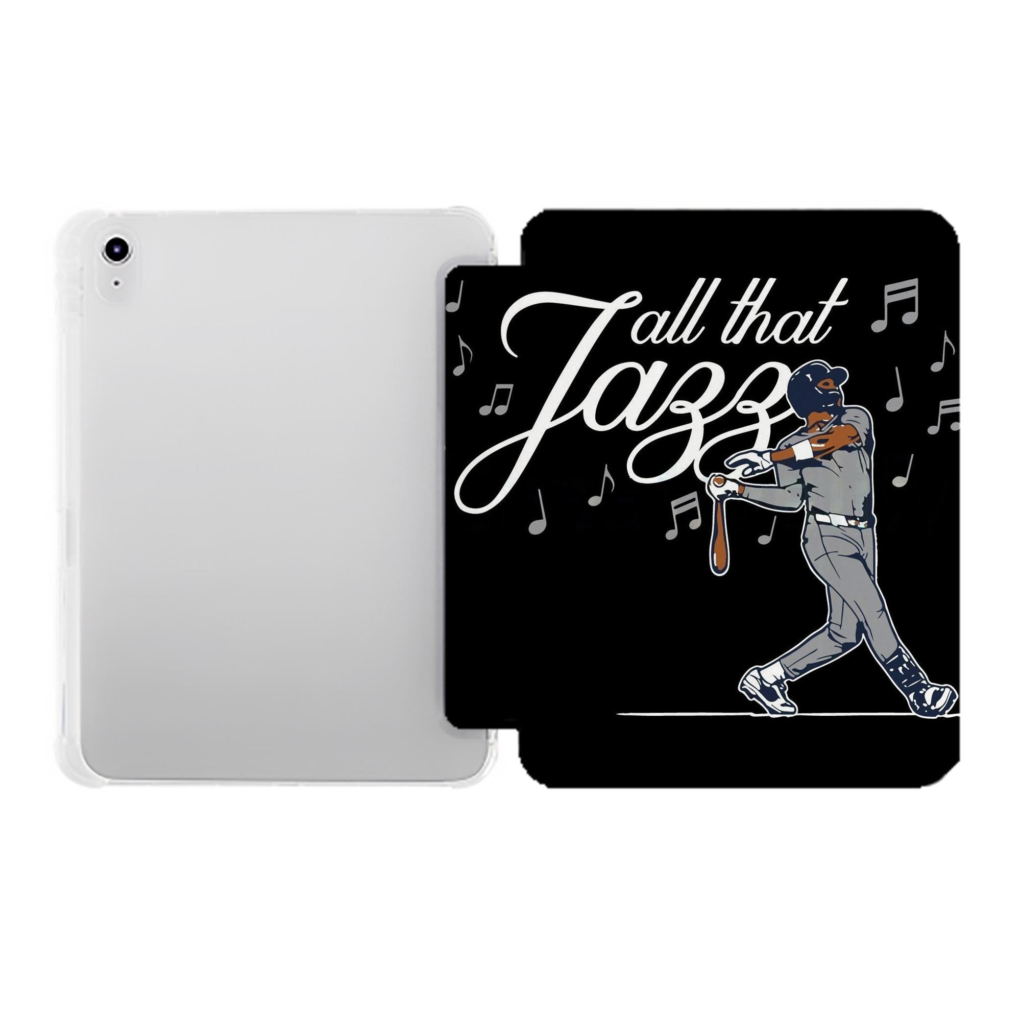 Jazz Chisholm Jr. 62 Premium Tri-Fold PU Leather & Silicone IPad Case With Pencil Slot – Fits 9.5,10.5,10.9 – Adjustable Stand, Slim, Protective